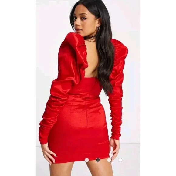 Elegant Red Mini Dress - Picture 2 of 11